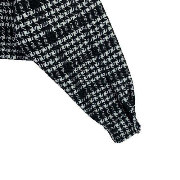 Crop short jacket coat bouclé Puff Sleeve black & white SZ small DYNAMITE - Picture 10 of 13